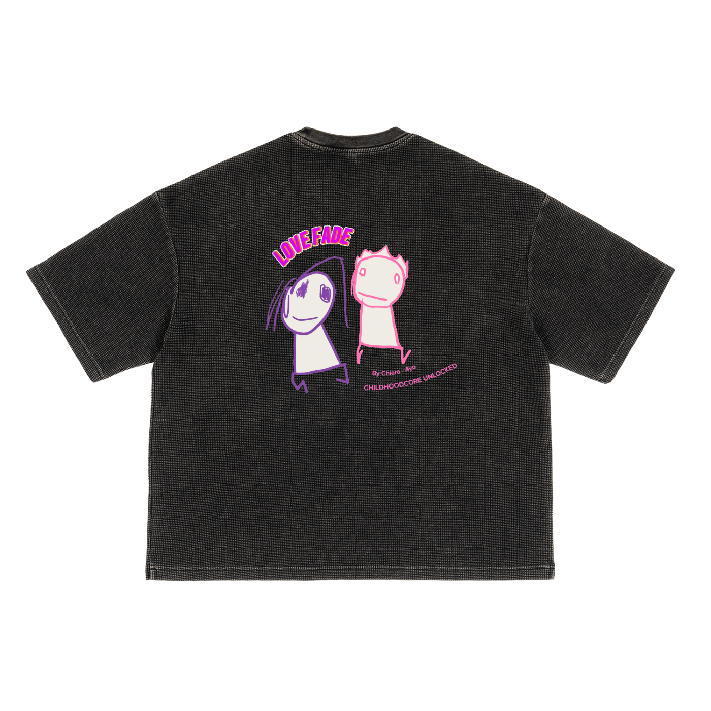 Waffle Washed Love Fade Boxy T-Shirt
